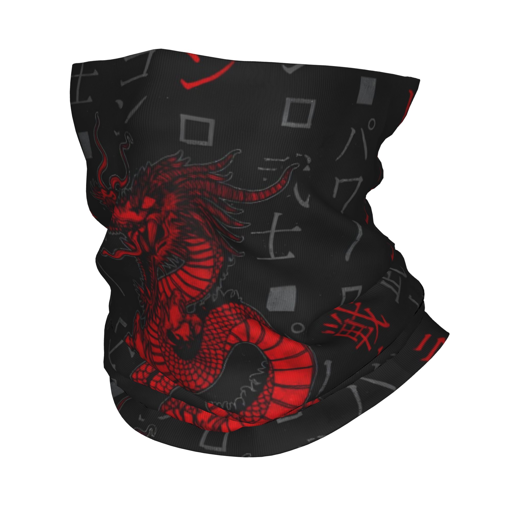 Neck Gaiter Face Cover - Czerwony Smok Bandana Zwierzęca Ochrona Szyi