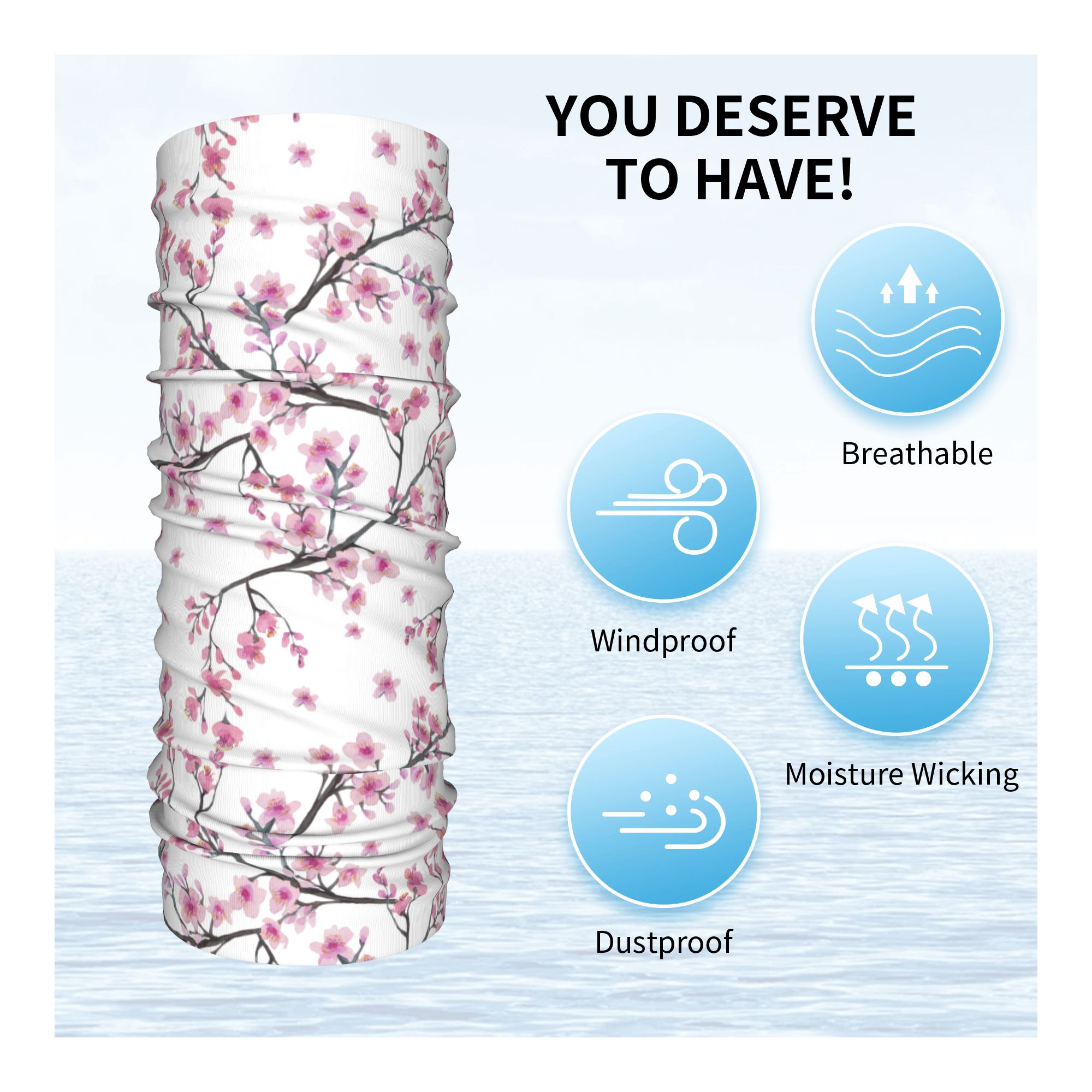 Japońskie kwiaty wiśni Sakura  – Neck Gaiter Face Cover recenzja i cena